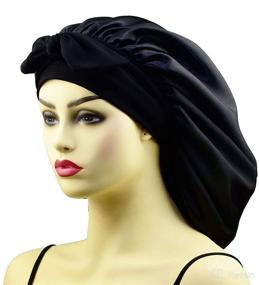 img 4 attached to 💤 Silk Sleep Bonnet Cap for Satin Sleeping