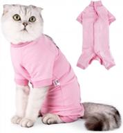 surgical recovery suit for cats - male and female abdominal wounds, anti-licking and skin disease pajama, cone e-collar alternative with soft fabric - professional pet onesies logo