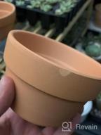 img 1 attached to Yishang 4.4 Inch Rustic Terra-Cotta Pots With Drain Holes And Saucer For Indoor/Outdoor Plants And Crafts review by Jerrica Colbert