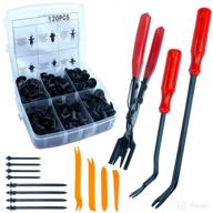 🔧 135 piece automotive fastener removal set - 7 piece car door trim clip pliers set &amp; 120 bumper clips with 8 cable ties - auto upholstery repair kit for car door panel and dashboard логотип