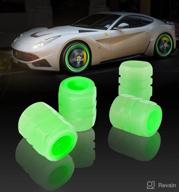 🚗 8pcs car glow tire air caps cover | corrosion resistant universal valve stem covers for car, truck, suv, motorcycles, bike логотип