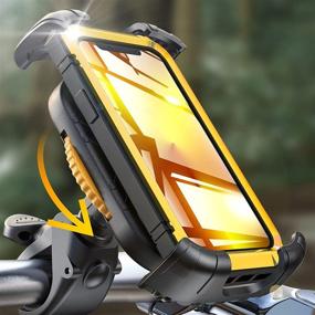 img 4 attached to 🚲 Bike Motorcycle Phone Mount Holder [Super Stable], Upgraded Clip LISEN Phone Holder for Bike Motorcycle, Fits 18-50mm Handlebars, All 4.7"-7.1" Cellphone