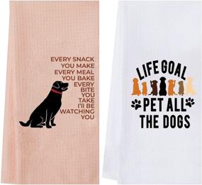 img 4 attached to 🐶 LXOMILL Funny Dog Kitchen Towels: Perfect Gifts for Women, Dog Moms, and Lab Owners! Cute Dog Decoration Dish Towel: Ideal Hostess Gift for Dog Lovers!