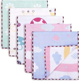 img 4 attached to 👶 5 Pack Unisex Baby Burp Cloths - Muslin Cotton Milk Burping Cloths Sets with 6 Layers - Spit up Rags for Newborn Needs - Size: 20 by 10 Inches