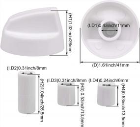 img 1 attached to Pack Of 4 White Plastic Stove/Oven Control Replacement Knob With 12 Adapters - RDEXP Generic Design.