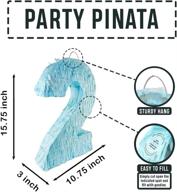 stunning number 2 pinata for birthday party decor, centerpiece, photo prop and game - blue (pack of two) logo