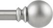 kamanina silver round finial 1 inch telescoping single drapery rod - adjustable 72 to 144 inches (6-12 feet) logo