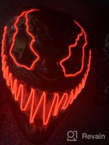 img 5 attached to 2-Pack Venobat Mask Halloween LED Light Up Masks - Dark &amp; ​​Evil Glowing Eyes Neon с 3 режимами освещения EL Wire для мужчин и женщин Костюмированная вечеринка!