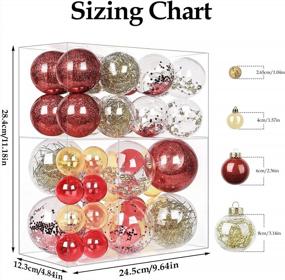 img 2 attached to 46Pcs Red & Gold Christmas Ball Ornaments Set - Shatterproof Plastic Decorative Baubles For Xmas Tree Holiday Wedding Party Decor With Hooks Included