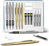 14-piece bellofy mechanical pencils set for drafting, drawing & writing - 0.5/0.7/0.9mm leads 2b/hb/2h graphite lead holders + refills, erasers & more! логотип