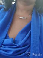 img 1 attached to Delicate Pearl Bar Choker Necklace - Petite June Birthstone Jewelry for Women, Robust Design review by Jessica Romero