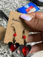 img 1 attached to Vintage Red Rhinestone Teardrop Butterfly Earrings - RareLove Collection review by Victoria Harris
