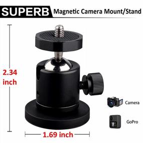 img 3 attached to ULIBERMAGNET 24Lb сверхпрочное неодимовое магнитное крепление для камеры с мини-шаровой головкой и 1/4 ''-20 наружной резьбой для мобильных камер, камер безопасности