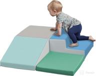 🧸 softzone junior little me foam corner climber for babies and toddlers - mini-sized indoor active play structure, soft foam playset - contemporary design logo