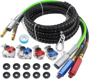 img 4 attached to 🚛 GREPSPUD 15 Ft Truck 3 in 1 Air Line Hose Kit: Heavy Duty 3in1 Wrap for Semi Trucks and Trailers