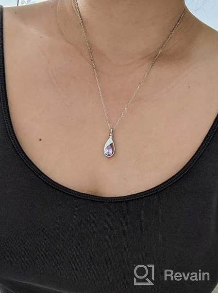 img 1 attached to Celebrate Life With A 925 Sterling Silver CZ Teardrop Ashes Keepsake Pendant Necklace - Perfect Memorial Gift review by Aaron Johnson