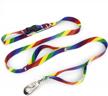 buttonsmith rainbow flag 3-handle heavy duty quick clasp dog leash made in usa logo