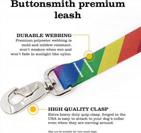 img 1 attached to Buttonsmith Rainbow Flag 3-Handle Heavy Duty Quick Clasp Dog Leash Made In USA
