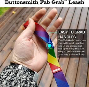 img 2 attached to Сверхмощный поводок для собак с быстрой застежкой и 3-мя ручками Buttonsmith Rainbow Flag Сделано в США