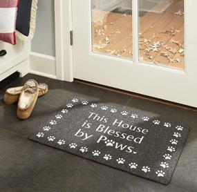 img 3 attached to Blessed By Paws SoHome Welcome Door Mat - Durable Natural Rubber Outdoor Entry Mat With Non-Slip Backing, Ultra Absorbent, And Easy To Clean - Ideal Indoor And Outdoor Door Mat - 18"X48