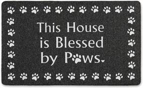 img 4 attached to Blessed By Paws SoHome Welcome Door Mat - Durable Natural Rubber Outdoor Entry Mat With Non-Slip Backing, Ultra Absorbent, And Easy To Clean - Ideal Indoor And Outdoor Door Mat - 18"X48