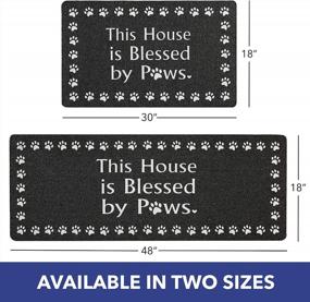 img 2 attached to Blessed By Paws SoHome Welcome Door Mat - Durable Natural Rubber Outdoor Entry Mat With Non-Slip Backing, Ultra Absorbent, And Easy To Clean - Ideal Indoor And Outdoor Door Mat - 18"X48