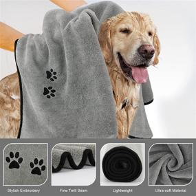 img 1 attached to 🐾 Wipela Pet Microfiber Drying Towel 3-Pack - Ultra Absorbent for Bathing and Grooming Dogs and Cats