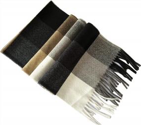 img 2 attached to Saferin Winter Elegant Cashmere Purple Men's Scarves: Luxurious Accessories for Cold Seasons