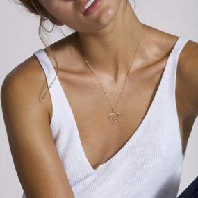 img 1 attached to Heart Initial Necklace For Women, 14K Gold Plated Cubic Zirconia Heart Pendant Necklace, Dainty Initial Charm Necklace Alphabet Letter A To Z Initial Jewelry For Women Girls