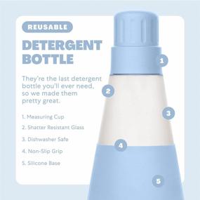 img 2 attached to Refillable Glass Laundry Detergent Dispenser With Twist Cap, Shatter-Resistant & Dishwasher-Safe Container, Non-Slip Silicone Sleeve - 20Oz, 2 Pack - Periwinkle By Cleancult