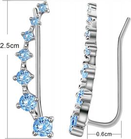 img 1 attached to 🌟 7 Star Ear Cuffs Climber Earrings - Hypoallergenic 925 Sterling Silver Ear Jewelry with Cubic Zirconia for Women, Birthday Gift