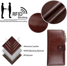 img 2 attached to Stylish Women's Genuine Leather Wallet: Large Capacity, RFID Blocking Clutch for Secure Money Holding, Elegant Lady's Waxed Cowhide Purse