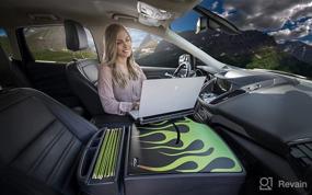 img 1 attached to 🚗 Enhanced AutoExec AUE26950 Roadmaster Car Desk - Candy Apple Green Flames Design (Desk Only)