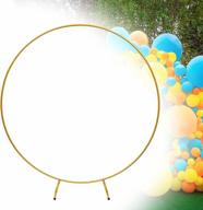 металлические опорные беседки для цветов, кованая круглая свадебная арка, современный сад, газон, фоновая рамка для дня рождения, выпускного, вечеринки, дисплея, декора (2 м) логотип