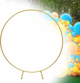 img 4 attached to Metal Flower Support Arbors Wrought Iron Round Wedding Arch Modern Garden Lawn Background Frame For Birthday Graduation Party Event Display Decor (2M)