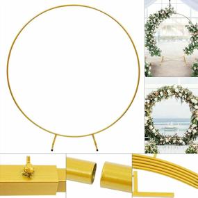 img 1 attached to Metal Flower Support Arbors Wrought Iron Round Wedding Arch Modern Garden Lawn Background Frame For Birthday Graduation Party Event Display Decor (2M)
