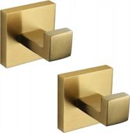 upgrade your bathroom décor with velimax premium stainless steel square towel hook 2-pack in brushed gold logo