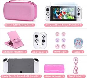 img 2 attached to Switch OLED Accessories Bundle 16-In-1, Includes Carrying Case, Protective Cover For Console & J-Con, Screen Protector, Adjustable Stand And Game Case