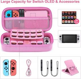 img 3 attached to Switch OLED Accessories Bundle 16-In-1, Includes Carrying Case, Protective Cover For Console & J-Con, Screen Protector, Adjustable Stand And Game Case