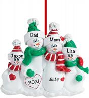 expecting parents christmas ornament 2022 – baby on board polyresin keepsake – family of 4 personalized first pregnancy gift. logo