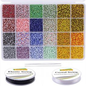 img 4 attached to Get Creative With EuTengHao'S 9600Pcs Glass Seed Beads For DIY Jewelry Making - 24 Vibrant Colors Included!