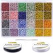 get creative with eutenghao's 9600pcs glass seed beads for diy jewelry making - 24 vibrant colors included! logo