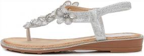 img 3 attached to Women'S ICKER Strappy Gladiator Sandals - Bohemia Thong Flat Beach Shoes 0989