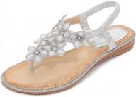 women's icker strappy gladiator sandals - bohemia thong flat beach shoes 0989 logo
