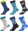 wecibor men's colorful funny novelty casual combed cotton crew socks gift 1 logo