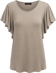 img 3 attached to Made In USA MBJ Women'S Tie-Dye Tunic Top With Round Neck And Short Ruffled Sleeves - High SEO Ranking