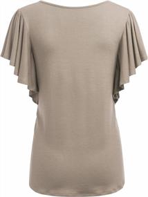 img 2 attached to Made In USA MBJ Women'S Tie-Dye Tunic Top With Round Neck And Short Ruffled Sleeves - High SEO Ranking
