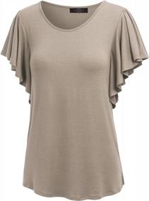 img 4 attached to Made In USA MBJ Women'S Tie-Dye Tunic Top With Round Neck And Short Ruffled Sleeves - High SEO Ranking