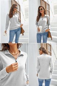 img 1 attached to Warm & Chic: Samefar Women'S High Neck 1/4 Zip Pullover Sweatshirt With Pockets
