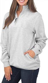 img 4 attached to Warm & Chic: Samefar Women'S High Neck 1/4 Zip Pullover Sweatshirt With Pockets